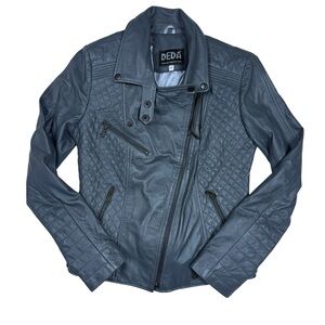 Women's Gray Leather Jacket